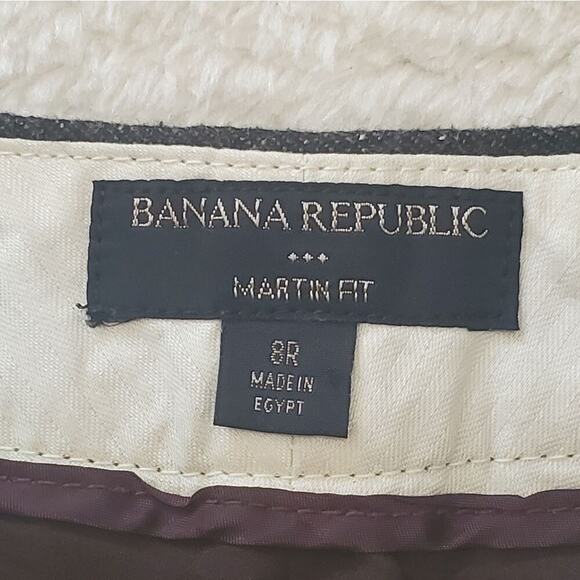 Banana Republic Factory Martin Fit Brownish Gray Speckled Wool Trousers, Size 8R - Picture 2 of 10